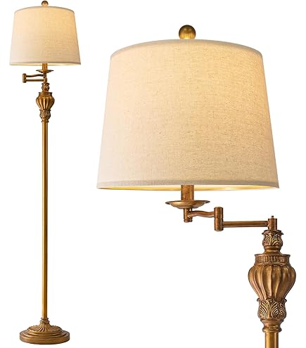 Nora Antique Brass Swing Arm Floor Lamp - Amazon.com